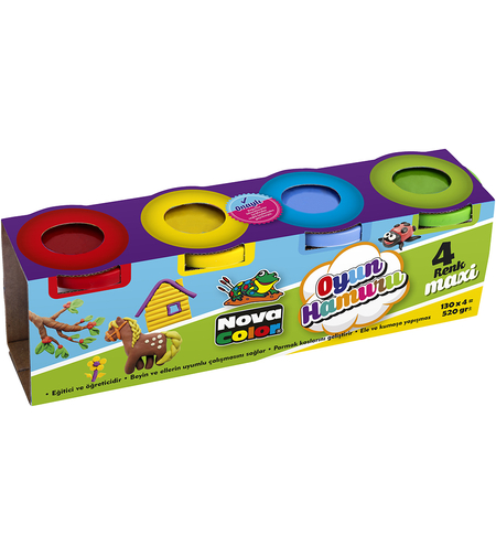 Пластилин 4 цвята 520гр. Nova Color