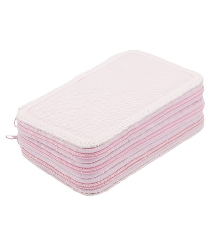 Несесер 3 ципа Лукс, Светло розов