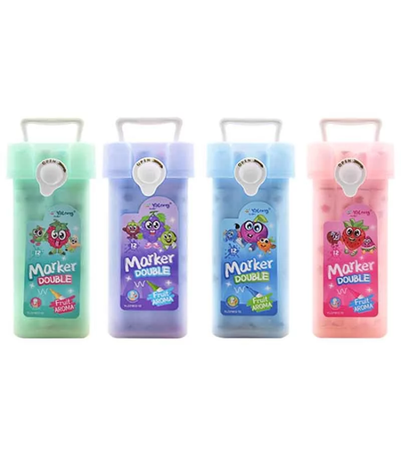 Ароматизирани двувърхи маркери Yalong 12цв.