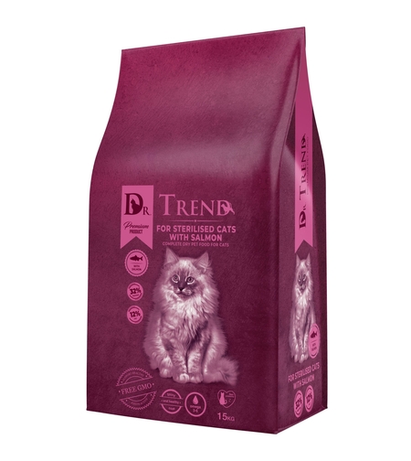 DR. TREND STERILISED CATS WITH SALMON 15 KG – ХРАНА ЗА КАСТРИРАНИ КОТКИ СЪС СЬОМГА