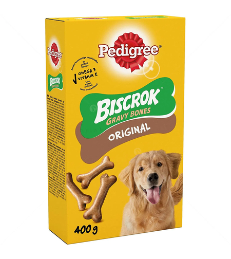 Хрупкави бисквити PEDIGREE Biscrok Gravy Bones, 400 гр