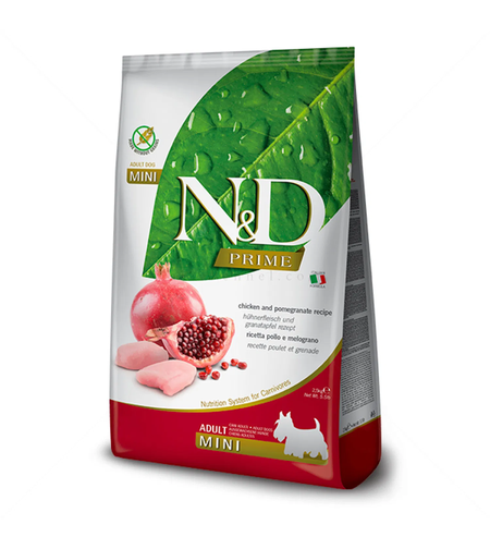 N&D Prime Dog Adult Mini с пилешко месо и нар за кучета от дребни породи над 1 година