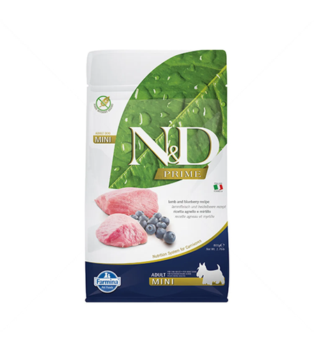 N&D Prime Dog Adult Mini с агнешко месо и боровинки за кучета от дребни породи над 1 година