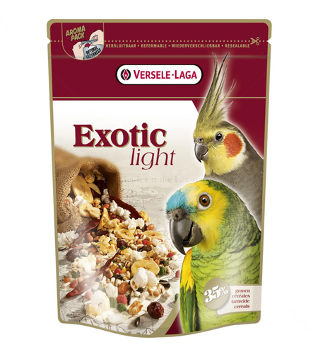 VERSELE LAGA Exotic Light - храна с пуканки и зърна за големи папагали