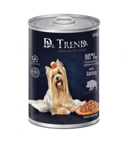 DR. TREND DOG CHUNKS IN GRAVY – КОНСЕРВА ЗА КУЧЕ С ДИВЕЧ