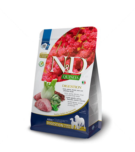 N&D Dog Quinoa Medium&Maxi с агнешко месо, киноа, копър, мента и артишок за кучета над 1 година