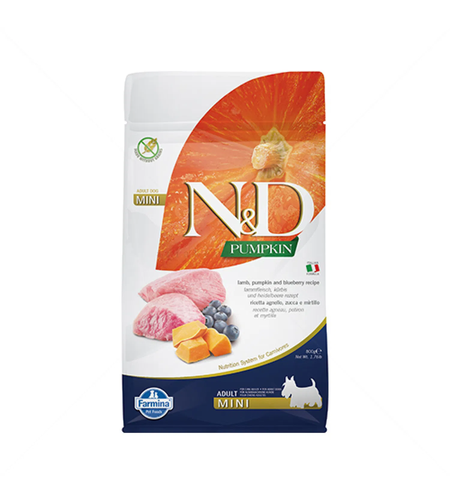 N&D Dog Pumpkin с агнешко месо, тиква и боровинки за кучета от дребни породи над 1 година