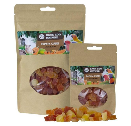 Лакомство за Папагали Back Zoo Nature – Кубчета Папая, 250 грама