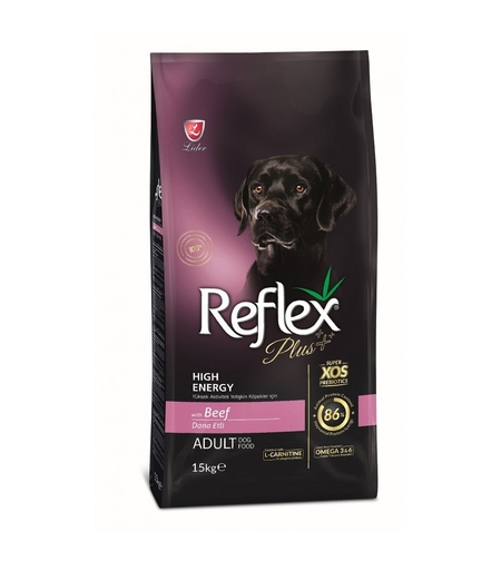 Reflex Plus High Energy Adult Dog - високоенергийна храна с говежедо за израснали кучета