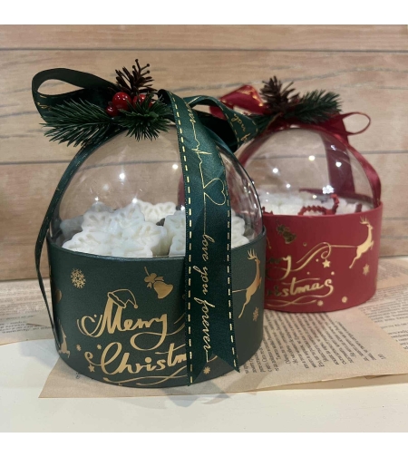 Коледна кутия снежинки 5 бр - вариант 3