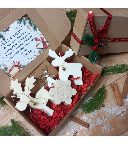 Коледна кутия - еленче и снежинка вариант 5