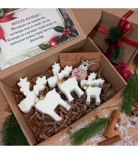 Коледна кутия еленчета  - вариант 3