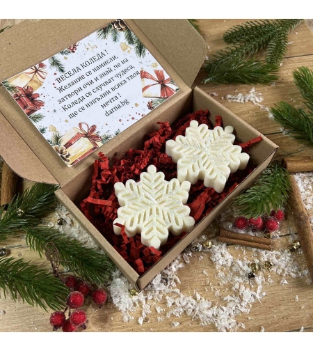 Коледна кутия снежинки 2бр - вариант 4