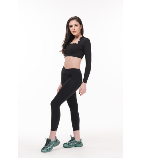 Сет за йога и пилатес Waves Long Sleeve in Black
