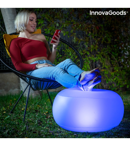 Надуваемо Кресло с Многоцветна LED Светлина и Дистанционно Управление Pulight InnovaGoods