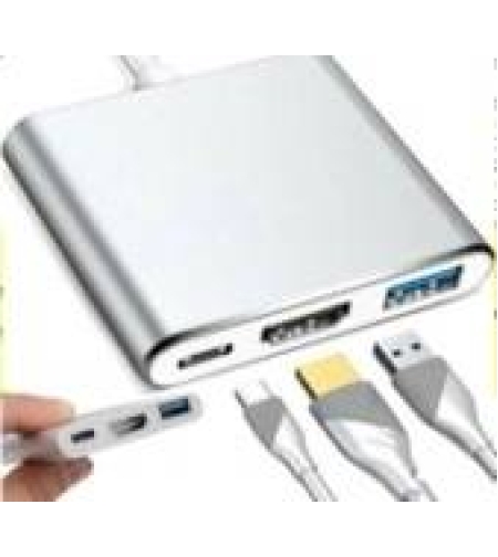 Преходник 3в1 хъб usb-c usb 3.0 hdmi 4k
