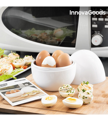 Уред за Варене на Яйца за Микровълнова с Книга с Рецепти Boilegg InnovaGoods