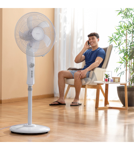 Вентилатор с крака InnovaGoods Freshinn Бял 45 W