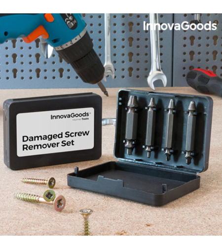 Комплект за Премахване на Повредени Винтове InnovaGoods (Опаковка от 4)