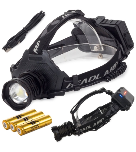Bailong led лампа за глава cree XHP70 powerbank