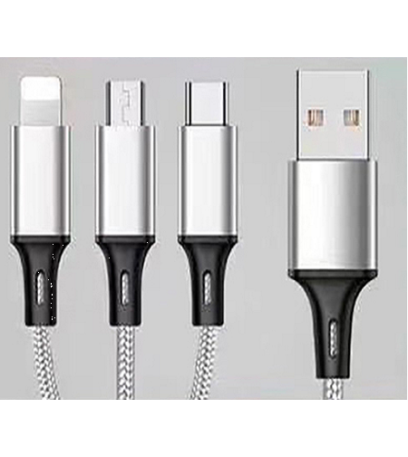 USB КАБЕЛ 3IN1 1.2M SILVER (500) GAB_A