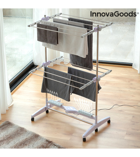 Сгъваем Електрически Простир с Въздушен Поток Breazy InnovaGoods (12 ребра) 24W