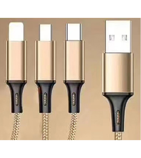 USB КАБЕЛ 3В1 1.2M GOLD (500) GAB_A