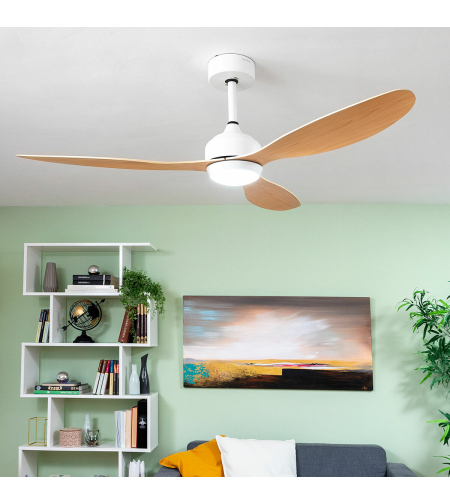Вентилатор за Таван с LED Светлина и 3 Перки ABS Wuled InnovaGoods Дървен 36 W