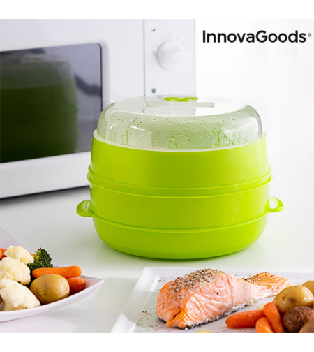 Двоен Уред за Готвене на Пара за Микровълнова Fresh InnovaGoods