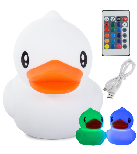Детска нощна лампа led duck rgb дистанционно управление usb
