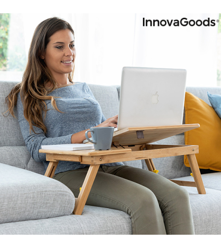 Бамбукова Помощна Сгъваема Маса Lapwood InnovaGoods