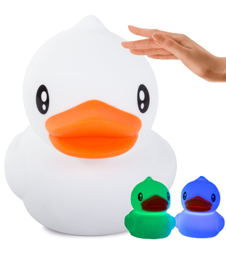 Детска нощна лампа led rgb duck touch
