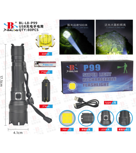 Тактически фенер bailong led xhp99 zoom strong