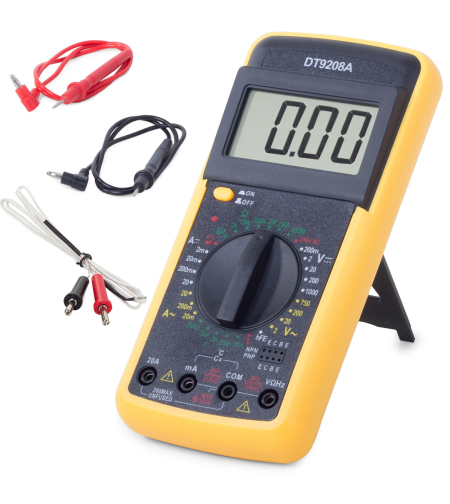 LCD измервателен уред мултицет с температурна сонда dt9208a
