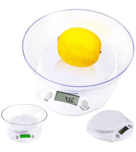 Кухненска везна с LCD подсветка и купа 7 кг / 1 гр
