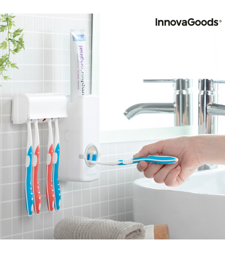 Диспенсър за Паста за Зъби с Поставка за Четка за Зъби Diseeth InnovaGoods