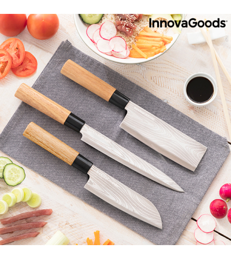 Комплект Японски Ножове с Професионален Калъф за Носене Damas·Q InnovaGoods
