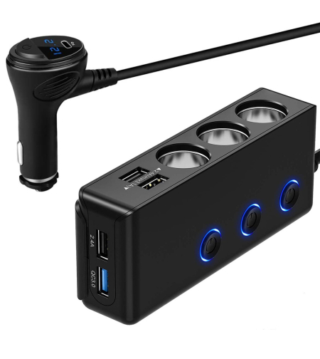 12-24v 4xusb qc pd разклонител за гнездо за запалка