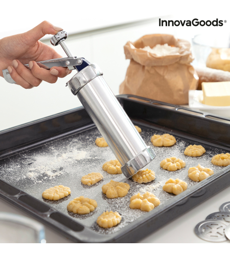 Машина за Приготвяне на Бисквити и Сладкарски Ръкав 2 в 1 Prekies InnovaGoods