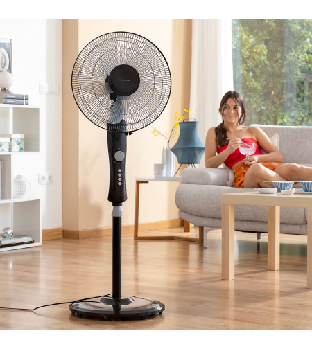 Вентилатор с крака InnovaGoods Breezinn Черен 45 W
