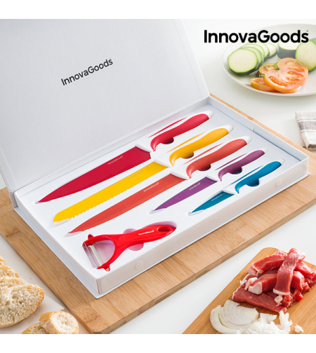 Комплект Керамични Ножове и Белачка InnovaGoods (6 части)