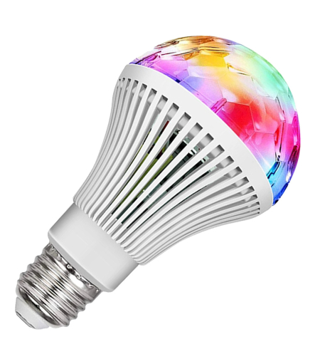 Rgb led крушка въртяща се е27 диско топка