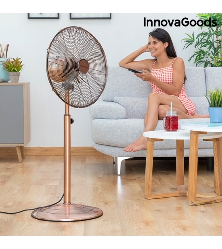 Вентилатор с крака Copper Retro InnovaGoods Ø 40 cm 55W
