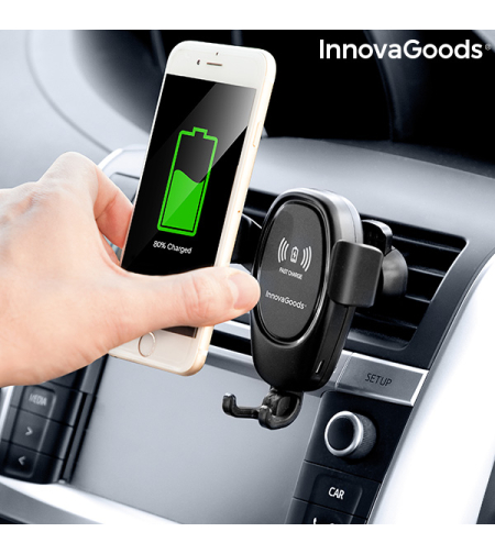 Поставка за Мобилен Телефон с Безжично Зарядно за Кола Wolder InnovaGoods