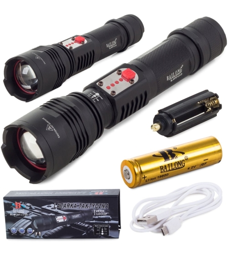 Военен фенерче Bailong cree led usb XM-L T6