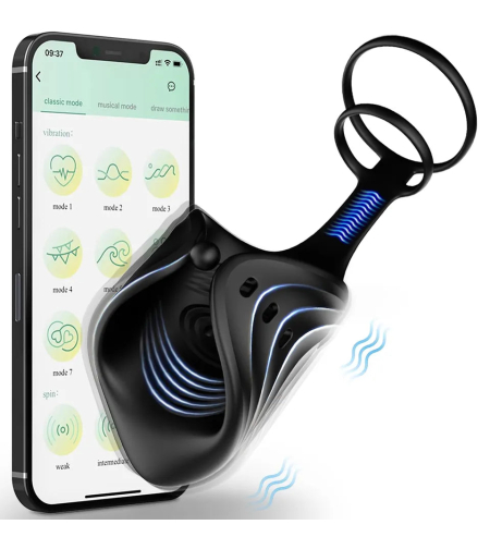 Смарт Bluetooth пенис тренажор с двойни пръстени – 10 вибрационни режима за контрол и издръжливост