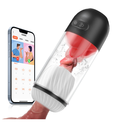 Мастурбационна Чаша с APP Control и 360° Езикова Стимулация