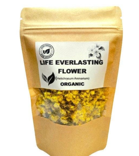 Organic LIFE EVERLASTING FLOWERS | helichrysum arenarium | life everlasting tea | herbal tea | dried flower | herba | helichrysum stoechas