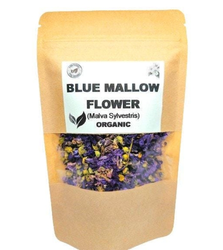 Organic BLUE MALLOW FLOWER | malva sylvestris | blue mallow tea | herbal tea | herba | tea | dried herb | organic herb | herba | herbalism