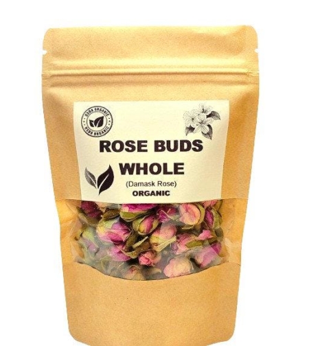 Organic ROSE BUDS WHOLE | damask rose | rosa damascena | rose bulgarian flower | herbal tea | organic herbs | herba | tea